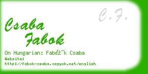 csaba fabok business card